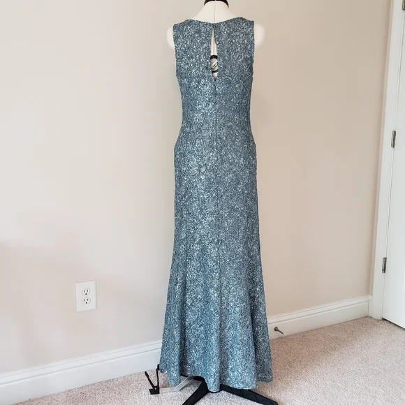 Camille LA VIE Formal Evening Gown 2 Piece Light Blue Sequin - Picture 3 of 16